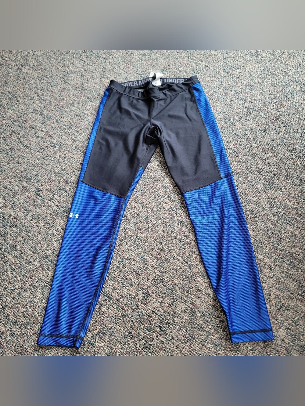 Under Armour Black & Royal Blue Compression Leggings